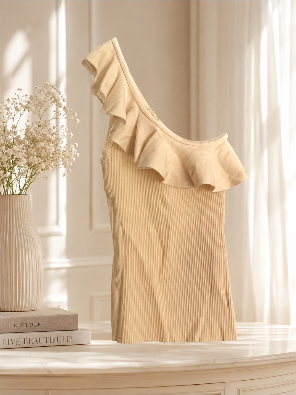 Zimmermann One-Shoulder Ruffle Tank Top - Off white - Picture 3 of 11